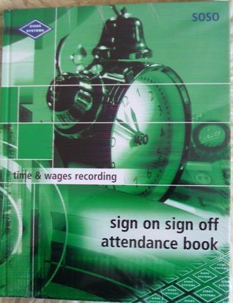 Zions SOSO Sign on- Sign Off- Attendance Record Book Time & Wage